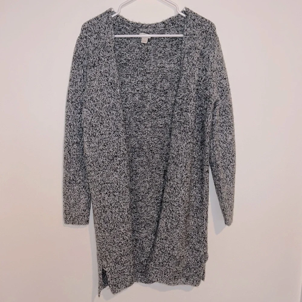 J Crew Factory Marbled Long Cardigan Sweater